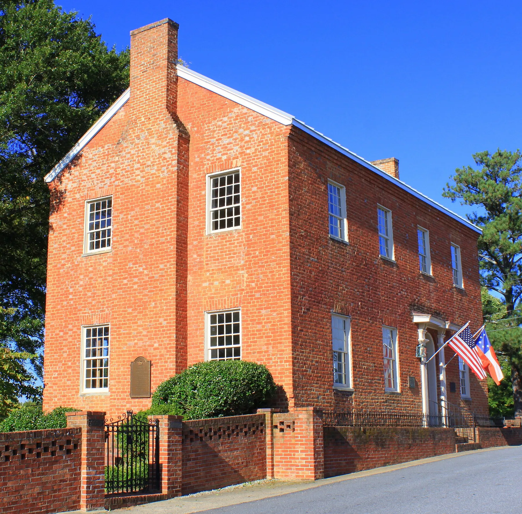 Pleasant Retreat Academy, a historic brick building on East Pine Street in Lincolnton